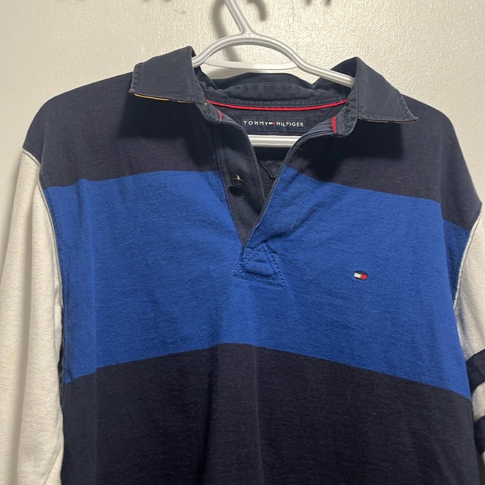 Tommy Hilfiger Navy, Royal Blue & White Rugby Polo